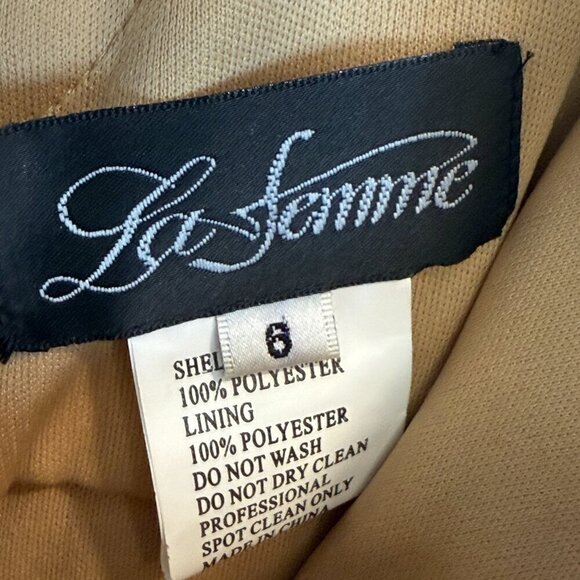 La Femme Gown Beaded Dress Gold Sequin Rhinestone Evening Tall 6 - Picture 13 of 17